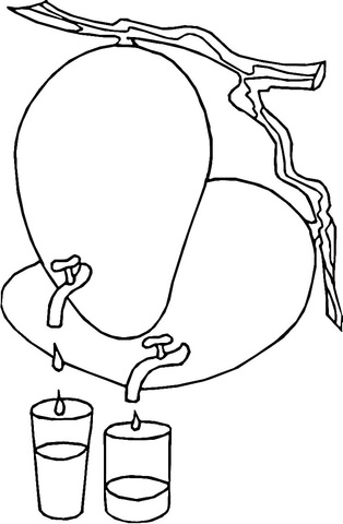 Mango Juice  Coloring Page